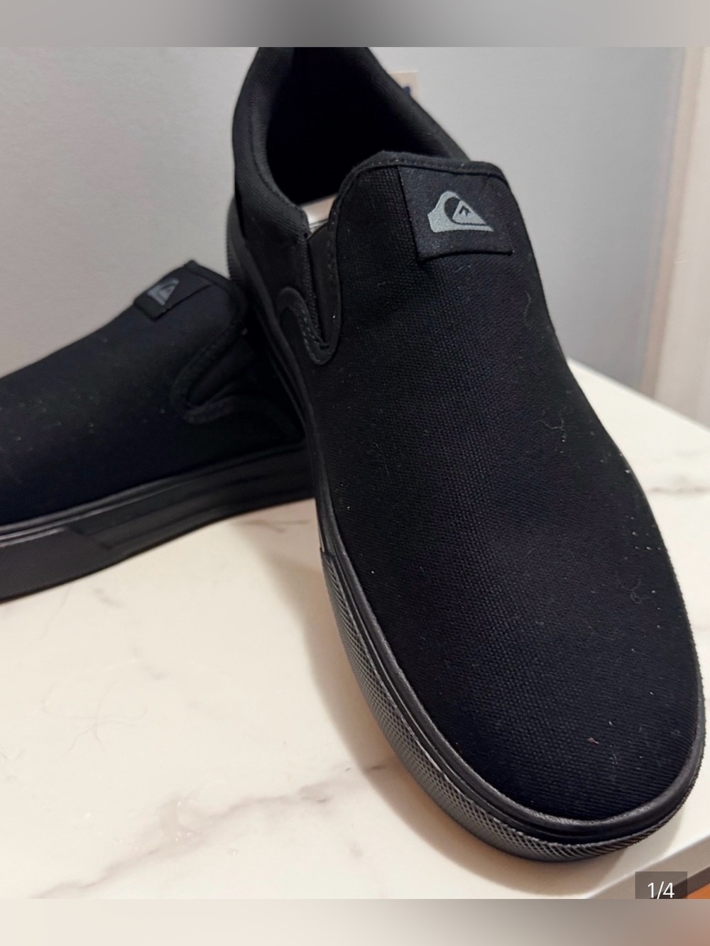 Quiksilver Men's Black Canvas Slip-On Loafers